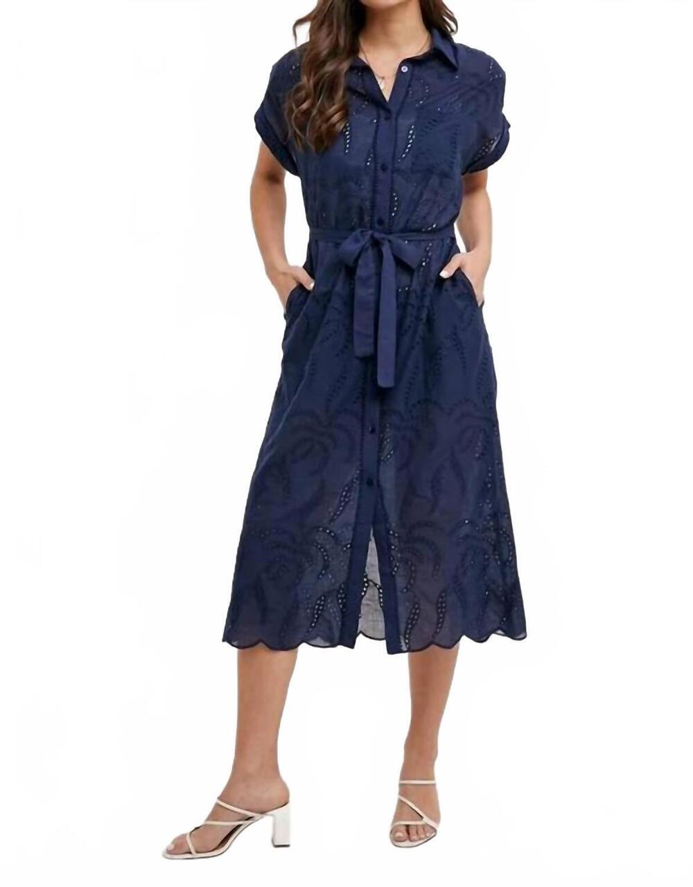NEW BLUIVY brandi boho eyelet dress in blue